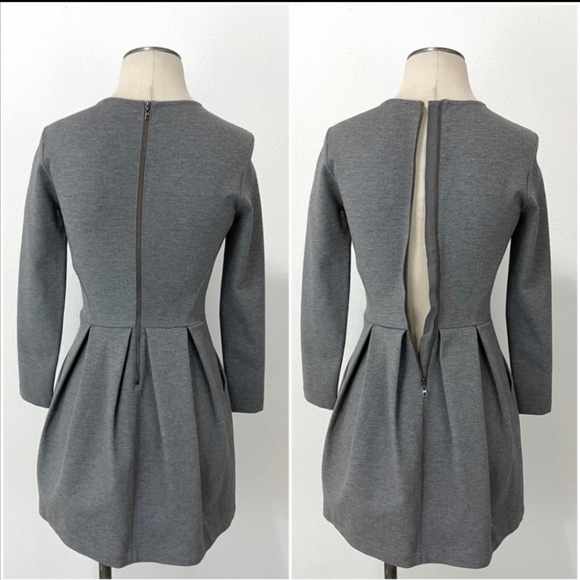 Aritzia Talula Tartine Gray Fit Flare Dress - Picture 2 of 3